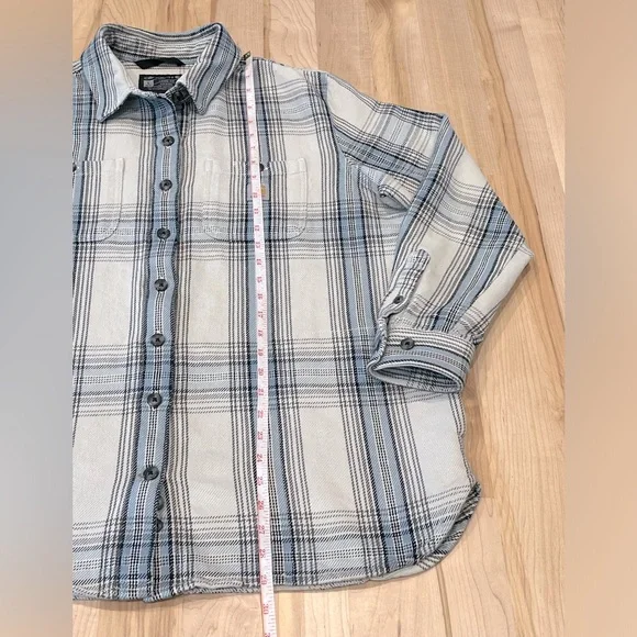 Carhartt Women’s Loose Fit Twill Long Sleeve Shirt Jacket - Blue / Gray, Size L - Picture 13 of 15